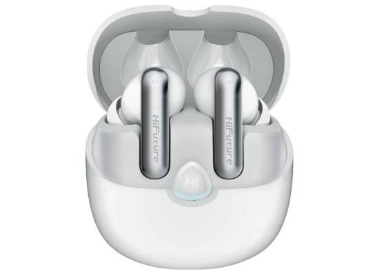 Hifuture Sonic AIR TWS Earbuds, ENC for Calls, Bluetooth 5.3, 25 Hours Playtime, IPX5 Sweatproof, Powerful Bass - White